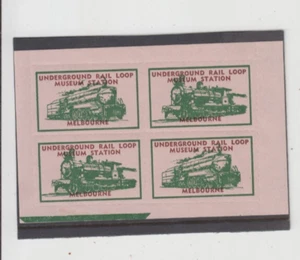 Stamp Australia Melbourne underground rail loop Museum Cinderella block of 4 - Picture 1 of 2