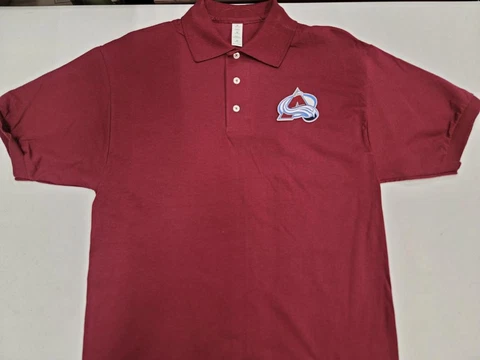 20329 NHL Team Apparel COLORADO AVALANCHE Polo Golf Shirt MAROON New ALL SIZES Cover