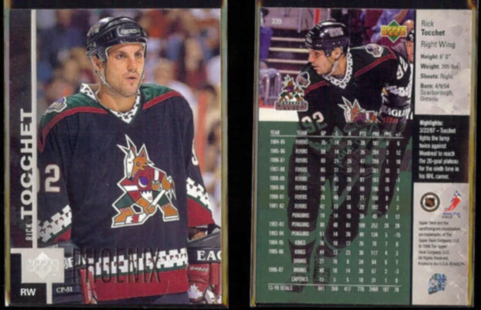 RICK TOCCHET (2) 1997 Upper Deck #339.  COYOTES - Image 1 of 1
