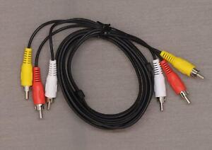 new GE 6 ft foot Composite Audio Video Cable Cord Red White Yellow. 33216