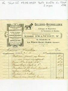 Dept 45 - La Ferté St Aubin 63 Grande Rue - Belle Header d'un Celerie from 1937 - Picture 1 of 1