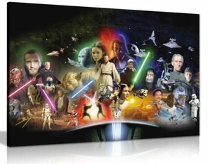 Star Wars Collage Movie Canvas Wall Art Picture Print - Picture 1 of 5