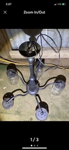 Mason Jar Chandelier, - Picture 1 of 2