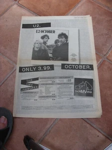 U2: October 1981 HMV Full Page (12" X 16") UK Advert EX CONDITION - Picture 1 of 1