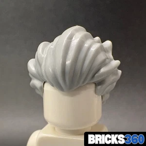 Lego New Light Bluish Gray Minifigure Hair Bushy Swept Back Part Villain - Picture 1 of 3