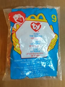 Tusk the Walrus #9 Ty Teenie Beanie Baby McDonald's Happy Meal Toy 2000 - Imagen 1 de 2