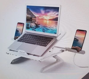 Laptop Stand, Jelly Comb Ergonomic Notebook Riser Desk 9-Level Adjustable with F - Picture 1 of 6