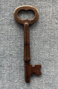 Antiker unmarkierter Skelettschlüssel massiver Stahl Vintage 2 11/16" #2 auf Bit - Bild 1 von 6