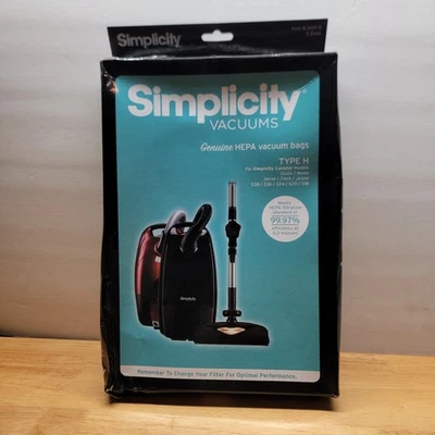 Simplicity GENUINO HEPA Seis Bolsas Tipo "H" Bote Artículo #SHH-6 Foto 1 de 4