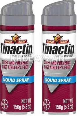 Paquete de 2 spray líquido para pies de tinactina 5,3 OZ (150 g) cada uno envío rápido Foto 1 de 4