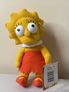 The Simpsons Lisa Simpson Plush Stuffed Yellow Doll NWT 22cm High - Picture 1 of 6