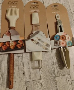 NIP 3 PC SET! CWC Cream Adjustable Measuring Spoon, Mini Tongs, & Classic Brush  - Picture 1 of 7