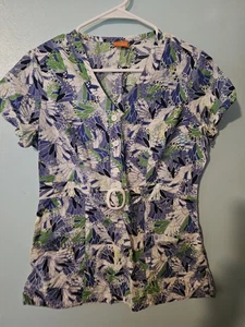 Grafx By Barco Brand Multicolored Print Scrub Top - sz XS - Picture 1 of 4