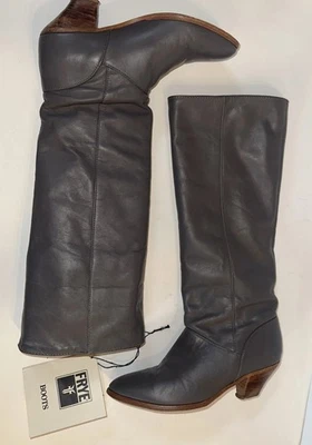 Botas Frye Susie 1989 De Colección Cuero Gris Slouch Western Talla 6M Hechas en EE. UU. Foto 1 de 4