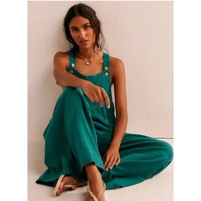 Mono Free People de pierna ancha bañado por el sol | Azul Verde | Talla mediana Foto 1 de 4