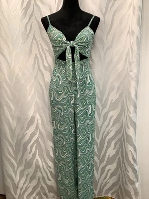 Mono Hesperus Verde Corte Corbata Frontal Correa Espagueti Fruncido Talla M Foto 1 de 4