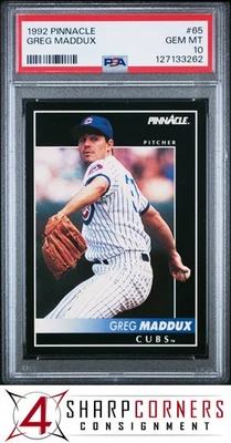 Pinnacle #65 Greg Maddux Cubs Hof 1992 PSA 10 Foto 1 de 3