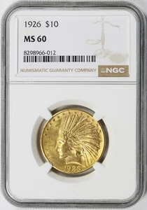 Indian Gold Eagle 1926 $10 NGC MS60 - Imagen 1 de 4