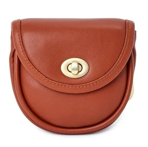 TIME & TRU Women’s Clip-On Faux Leather Saddle Wallet Change Pouch • Coconut - Picture 1 of 5