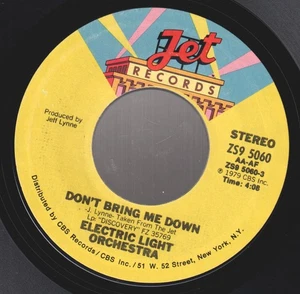 Electric Light Orchestra Don't Bring Me Down 7" vinyl USA Jet 1979 styrene 7" - Picture 1 of 2