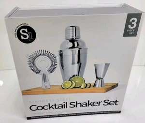 3-teiliges Cocktail Shaker Set - Edelstahl Cocktail Sieb Shaker und Messgerät - Bild 1 von 3
