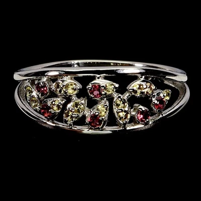 925 Sterlingsilber Ring Rund Rhodolit Granat Saphir Edelstein Schmuck Größe 8 - Bild 1 von 4