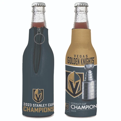 VEGAS GOLDEN KNIGHTS 2023 STANLEY CUP CHAMPS 2 SIDED BOTTLE HOLDER COOZIE COOLER Cover