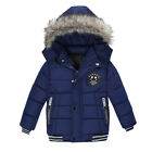 Kids Us Boys Hooded Winter Warm Coat Outerwear Toddler Jacket Windbreaker Coat