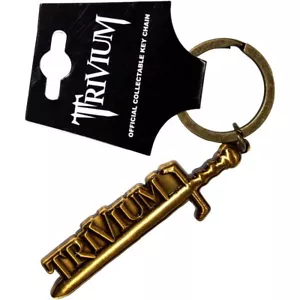 TRIVIUM GOLD SWORD LOGO SHAPED VERY HIGH QUALITY METAL KEY RING OFFICIAL - Picture 1 of 5