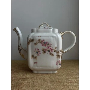 Antique Haviland Limoges Teapot Schleiger 373 French Porcelain Hand Enameled Pin - Picture 1 of 10