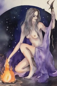 halloween decoration Witch Casting Spells Picture  - Picture 1 of 1