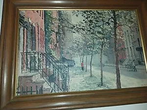 Peter Hayward "Quiet City" #4601 Framed 21.5" x 15.5" Vintage Lithograph Print - Picture 1 of 12