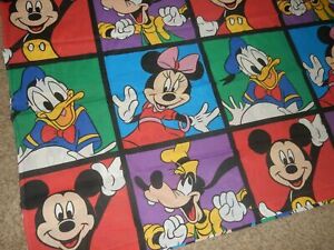 8G Set of 2 Disney Mickey Mouse Donald Goofy Minnie Twin Flat Sheets {Fabric}