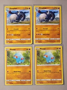 2x Donphan 092/195 & 2x Phanpy 091/195 Pokemon card Silver Tempest NM - Picture 1 of 1