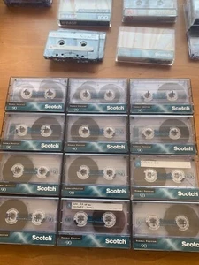 12 x SCOTCH BX 90 blank cassette tapes and vintage case - Picture 1 of 3