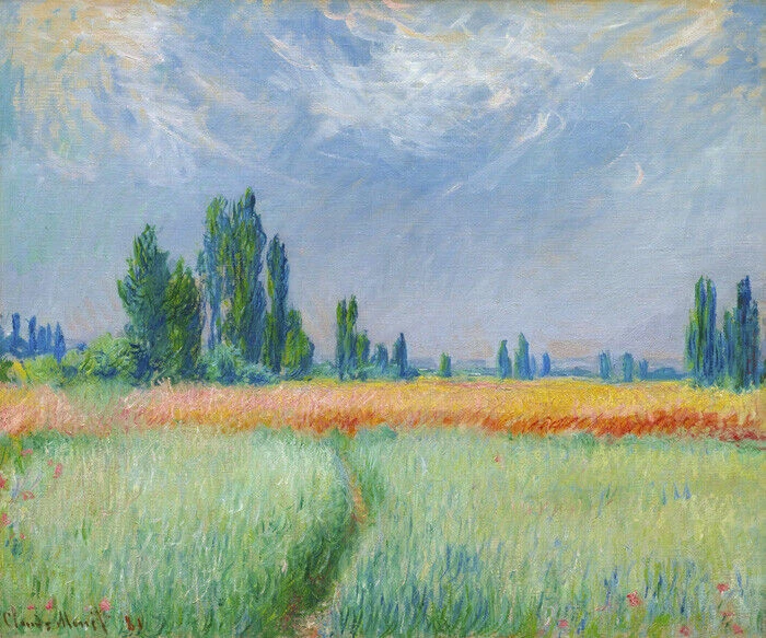 THE WHEAT FIELD 1881 BEAUTIFUL DAY COUNTRYSIDE PAINTING BY CLAUDE MONET REPRO - Image 1 of 3