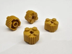 LEGO 92947 2x2 Round Axle Hole Brick Grille Lined Pearl Gold NEW pack of 4 - Picture 1 of 4