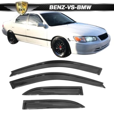 Se adapta a 97-01 Toyota Camry XV20 sedán viseras de ventana ventilación protector de lluvia 4 piezas Foto 1 de 4