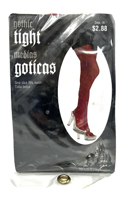 Halloween Costume Cosplay Gothic Tights Red Barbed Wire Teen Adult OS Age 14+ - Image 1 of 4