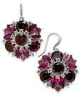 Charter Club Silver-Tone Red & Pink Crystal Drop Earrings