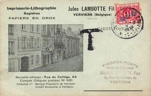 Belgium very nice TAXED postcard with 10c red 'A Payer' stamp 21.V.1919 - Picture 1 of 2
