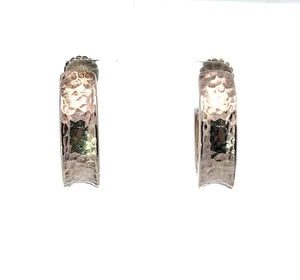Simon Sebbag Designer Sterling Silver Hammered Hoop Earrings - Picture 1 of 3
