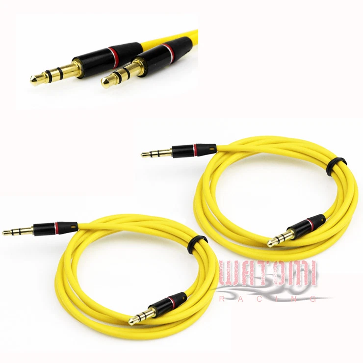 Cabo de extensão de áudio 2X 3.5MM AUX MACHO AMARELO PARA GALAXY S4 NOTE 2 3 NEXUS - Imagem 1 de 1