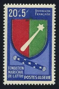 Algeria B96, lightly hinged. Mi 377. Marshal de Lattre Foundation, 1958. Arms. - Picture 1 of 1