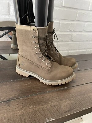 Timberland Earthkeepers 6 pulgadas cuero nobuck con cordones bronceado mujeres botas de combate 8 Foto 1 de 4