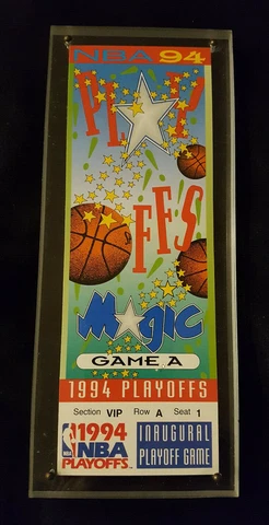1994 ORLANDO MAGIC ACRYLIC COMMEMORATIVE PLAYOFF TICKET Cover
