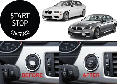 Замена BMW запуска остановить двигателя зажигания кнопка наклейка новый Бесплатная доставка США - Изображение 1 из 3