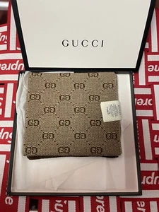 BUFANDA DE LANA DE PUNTO REVERSIBLE PATRÓN GUCCI JACQUARD MARRÓN ~ RARA 16x140cm - Imagen 1 de 5