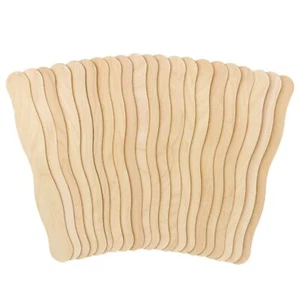 8 inch Craft Sticks 50 Pack Wood Wavy Sticks Fan Handles Large Popsicle Stick... - Picture 1 of 7