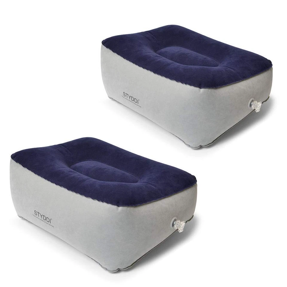 STYDDI Travel Foot Rest Pillow Inflatable Footrest Cushion for Travel，pack of 2